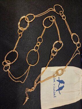 Chloe & Isabel Necklace Organic Link & Chain Gold Tone 36"